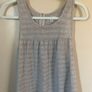 American Eagle Beige & Silver Tank with Zip Detail